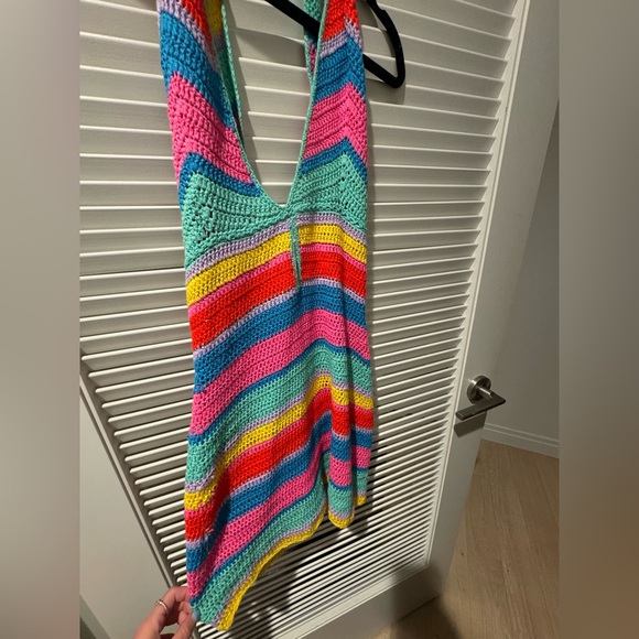 Kalisse Halter Mini Dress in Multicolor Size Small - Picture 3 of 4